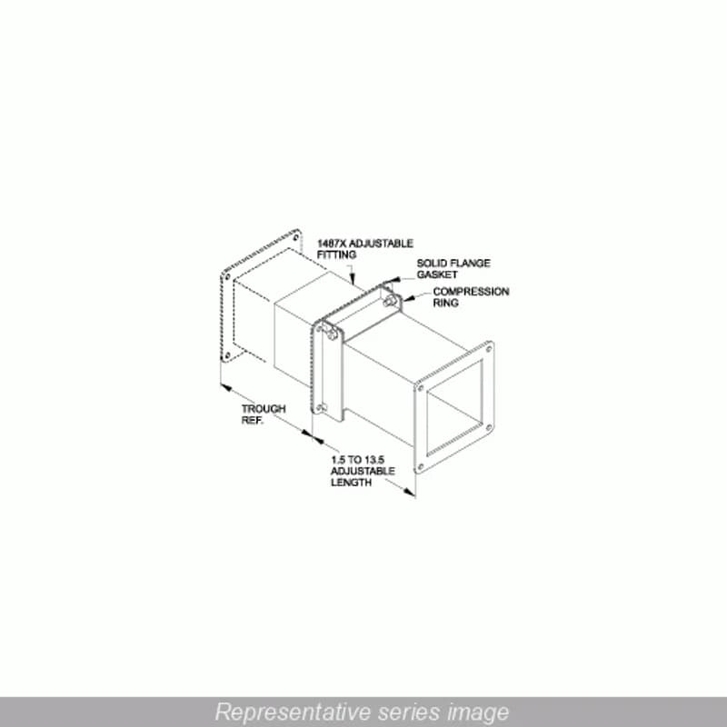 N4X Wireway, Adj Fitting - 8 x 8 - 304SS