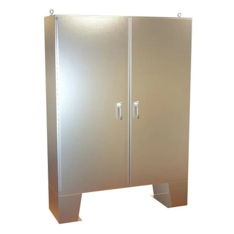 N4 3-pt Dbl Door Floormount Encl w/panel - 72 x 60 x 18 - 304SS