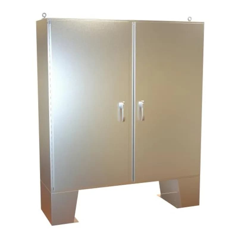 N4 3-pt Dbl Door Floormount Encl w/panel - 60 x 60 x 18 - 316SS