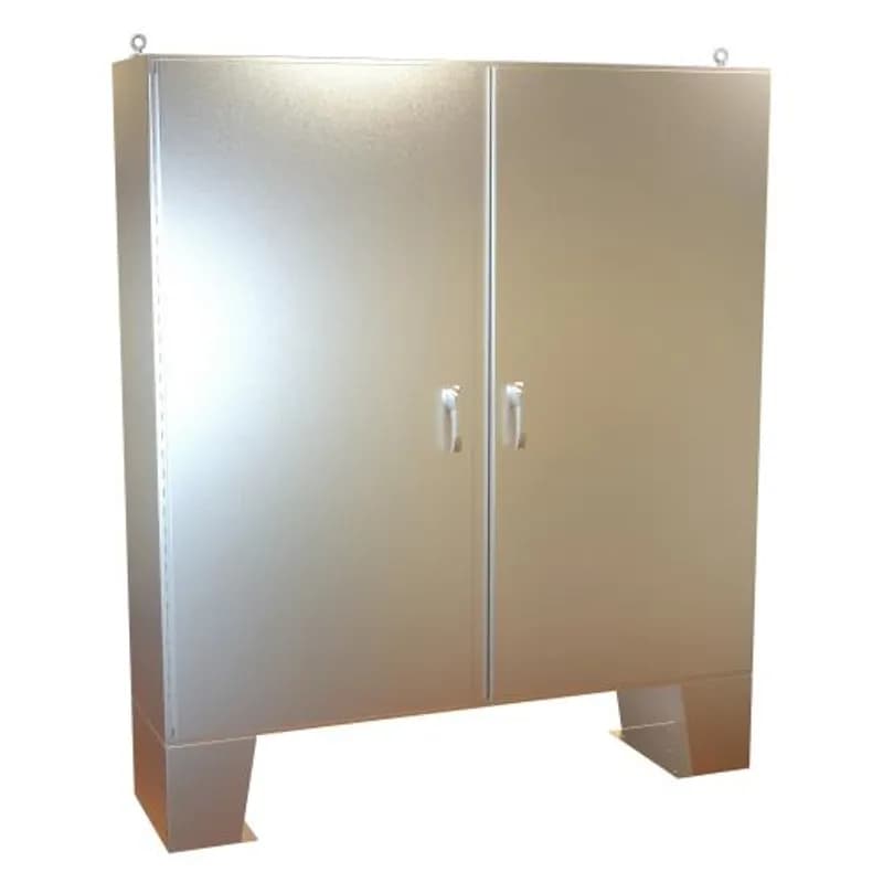Hammond Manufacturing HN4FM727218SS - N4 3-pt Dbl Door Floormount Encl w/panel - 72 x 72 x 18 - 304SS