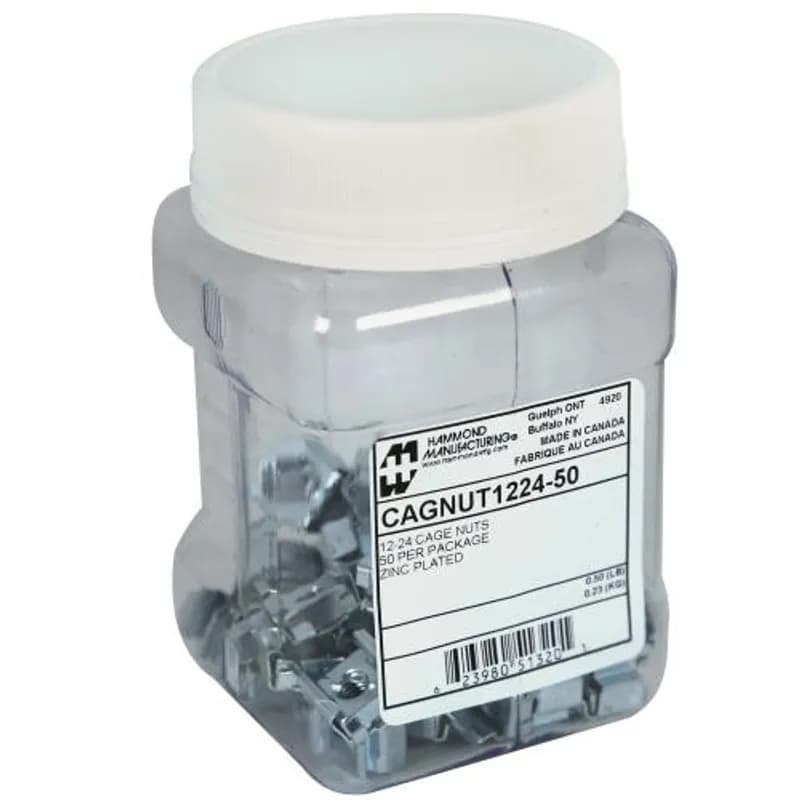 Hammond Manufacturing CAGNUT1224-50 - 50-PKG 12-24 CAGE NUTS