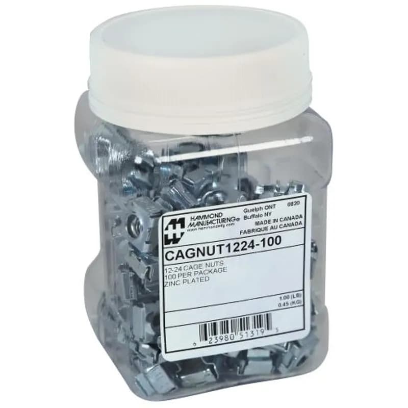 Hammond Manufacturing CAGNUT1224-100 - 100-PKG 12-24 CAGE NUTS