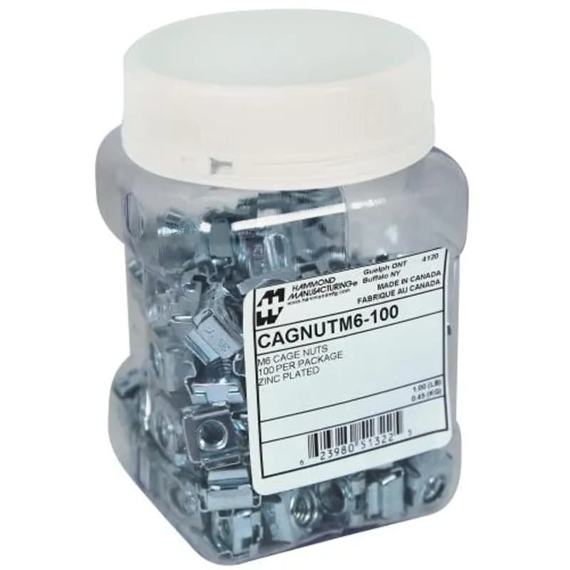Hammond Manufacturing CAGNUTM6-100 - 100PK M6 CAGNUTS