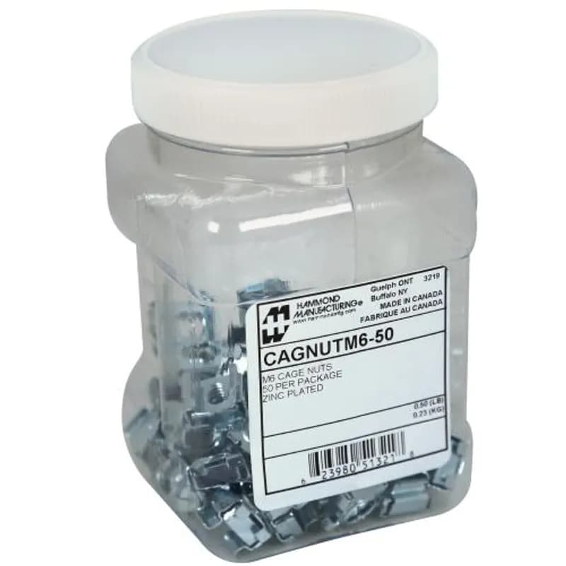 Hammond Manufacturing CAGNUTM6-50 - 50PK M6 CAGNUTS
