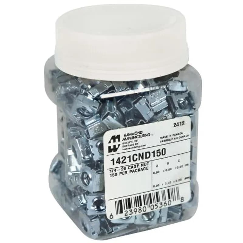 Hammond Manufacturing 1421CND150 - CAGE NUT 1/4-20 (QTY 150)