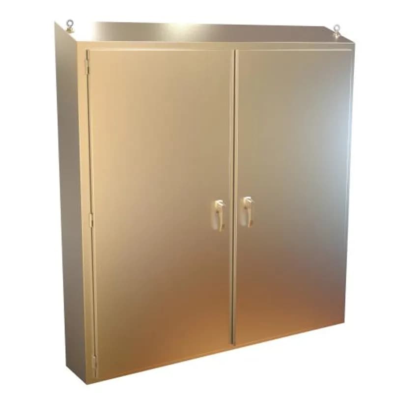 Hammond Manufacturing 2STFS747512SS - N4X Slope Top 2 Door Freestanding Encl w/panel - 74 x 75 x 12 - 304SS