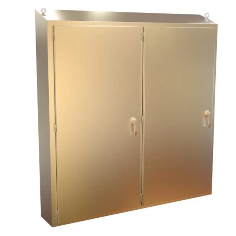 Hammond Manufacturing 2STFSD747512S16 - N4X Slope Top 2 Door Freestanding Disconnect Encl w/panel - 74 x 75 x 12 - 316SS