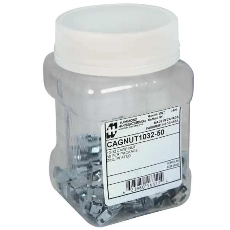 Hammond Manufacturing CAGNUT1032-50 - 50 of 10-32 cage nut