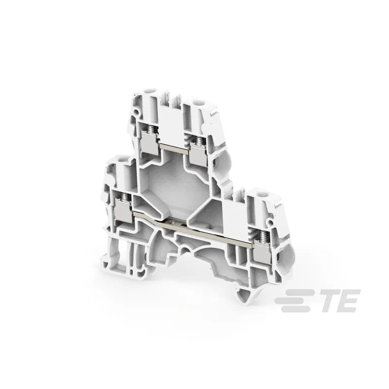 TE Connectivity 1SNK505210R0000 - - Save space with double deck terminal blocks: 2 independent circuits connected in just 5.2 mm 0.205 in spacing, - Customize yourself the ZS4-D2 by soldering electronic components (up to 8.8 mm x 3.2 mm 0.346 x 0.125 in) in the existing linking bars punching.