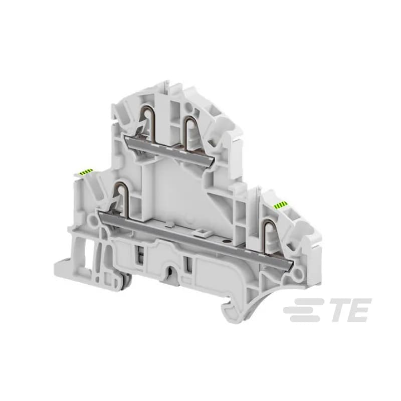 TE Connectivity 1SNK705212R0000 - Combine high performance with compact dimensions: - 800 V IEC 600 V UL, - 1 feed through circuit and 1 ground circuit in just 5.2 mm 0.205 in spacing, - 2 jumper channels and a large input and output marker zone on each deck, - designed for easy wiring.