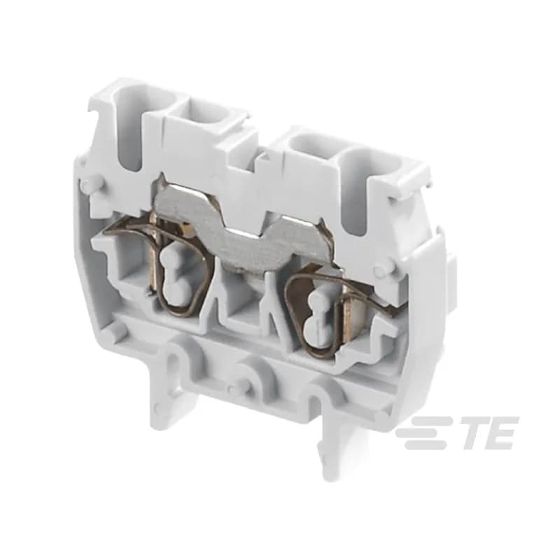Modular Terminal Blocks, Feed-Through, Screw Terminal Block, Gray, Product Spacing .236 in [6 mm], 2 Position, Insulation Displacement (IDC), Signal