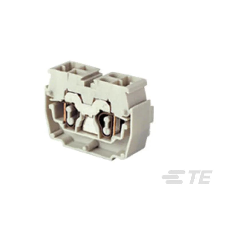 Modular Terminal Blocks, Feed-Through, Spring Terminal Block, Gray, Product Spacing .393 in [10 mm], 2 Position, Spring Terminal, Signal, DIN Rail