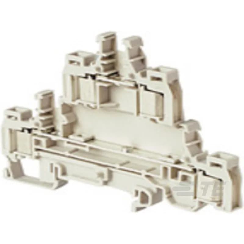 Modular Terminal Blocks, Feed-Through, Screw Terminal Block, Gray, Product Spacing .196 in [5 mm], 4 Position, Screw Terminal, Signal, DIN Rail