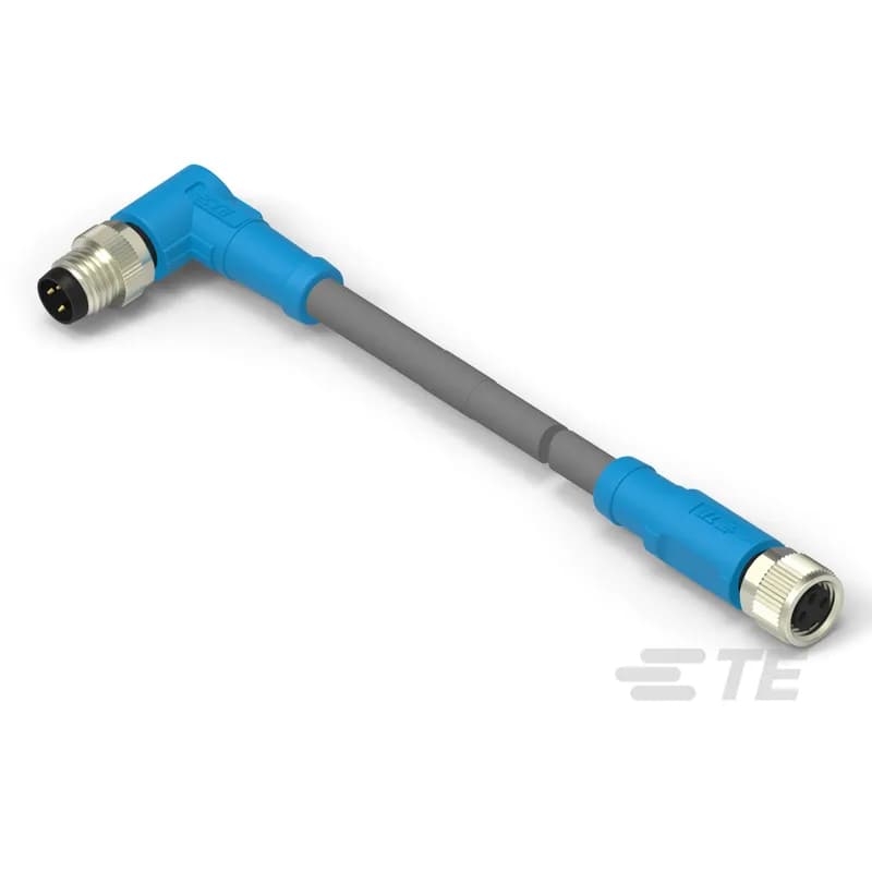 M8/M12 Cable Assemblies, Sensor/Actuator, 3 Position, A Keying Code, M8 Plug, M8 Socket, M8, Right Angle Connector Orientation (End A), M8 Connector