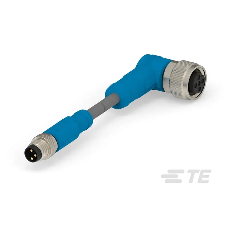M8/M12 Cable Assemblies, Sensor/Actuator, 3 Position, A Keying Code, M8 Plug, M12 Socket, M8 to M12, M8 Connector