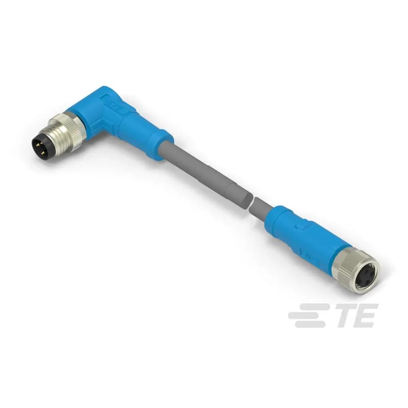 M8/M12 Cable Assemblies, Sensor/Actuator, 3 Position, A Keying Code, M8 Plug, M8 Socket, M8, Right Angle Connector Orientation (End A), M8 Connector
