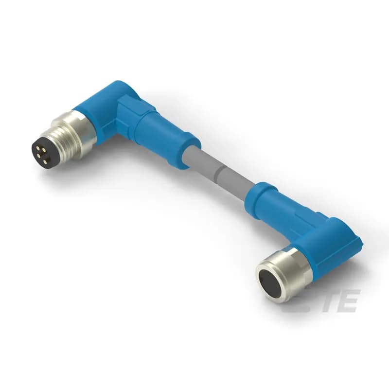 M8/M12 Cable Assemblies, Sensor/Actuator, 4 Position, A Keying Code, M8 Plug, M8 Socket, M8, Right Angle Connector Orientation (End A), M8 Connector