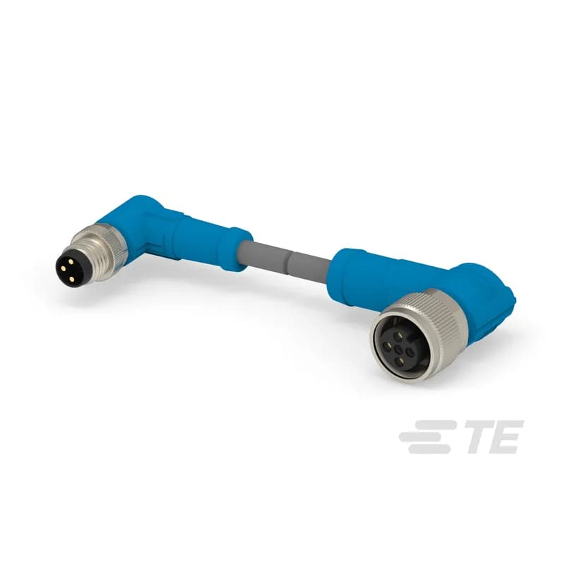 M8/M12 Cable Assemblies, Sensor/Actuator, 3 Position, A Keying Code, M8 Plug, M12 Socket, M8 to M12, M8 Connector