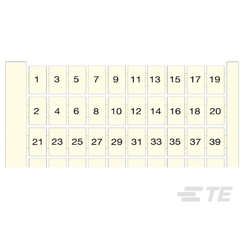 Terminal Block & Strip Marking Accessories, Marker Card, 501 -> 600 Mark Details, White, Horizontal, UL 94V-2