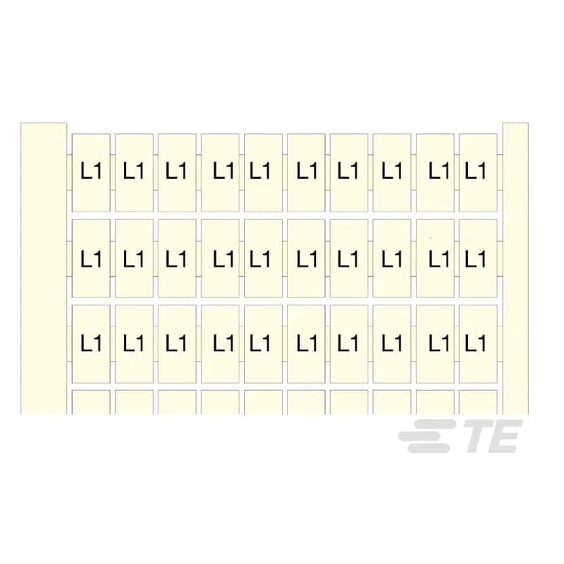 Terminal Block & Strip Marking Accessories, Marker Card, L3 (x100) Mark Details, White, Horizontal, UL 94V-2