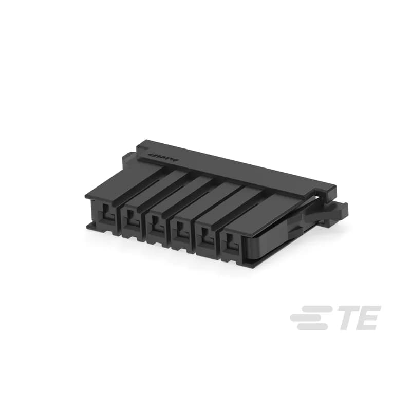 TE Connectivity 1-178128-6 - Housing, Receptacle, Wire-to-Board, 6 Position, 5.08 mm [.2 in] Centerline, Crimp, 1 Row, Black, Wire & Cable, Power & Signal, Dynamic 3000 Series