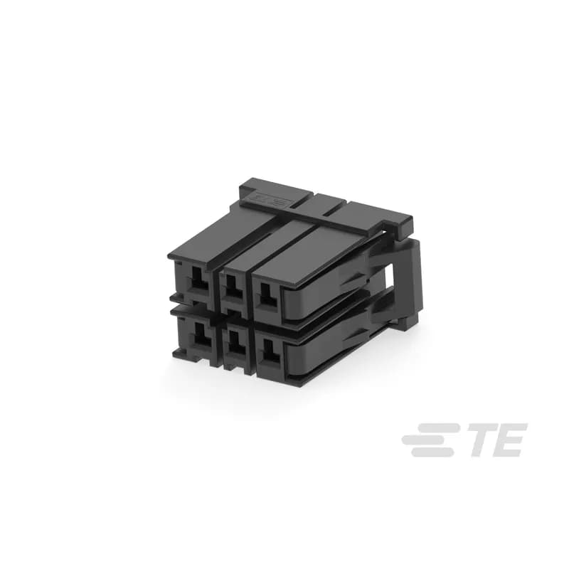 TE Connectivity 2-178129-6 - Housing, Plug, Wire-to-Wire, 6 Position, 5.08 mm [.2 in] Centerline, Crimp, 2 Row, Black, Wire & Cable, Power & Signal, Dynamic 3000 Series