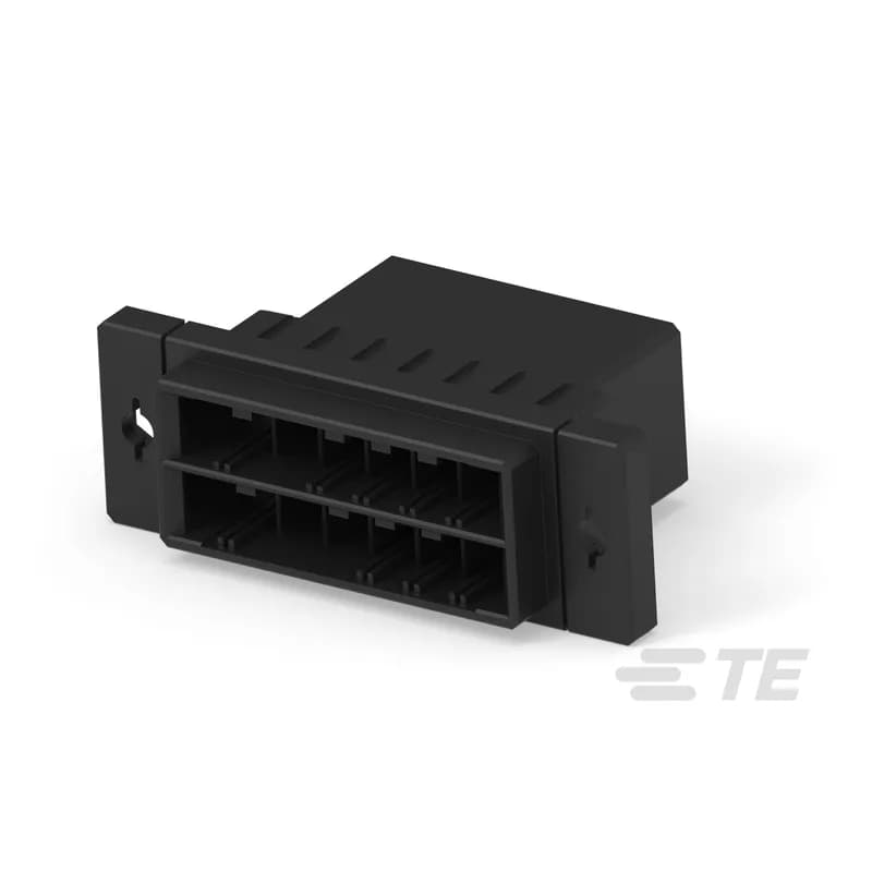 Housing, Housing for Male Terminals, Wire-to-Wire, 12 Position, 5.08 mm [.2 in] Centerline, Crimp, 2 Row, Black, Wire & Cable, Dynamic 3000 Series