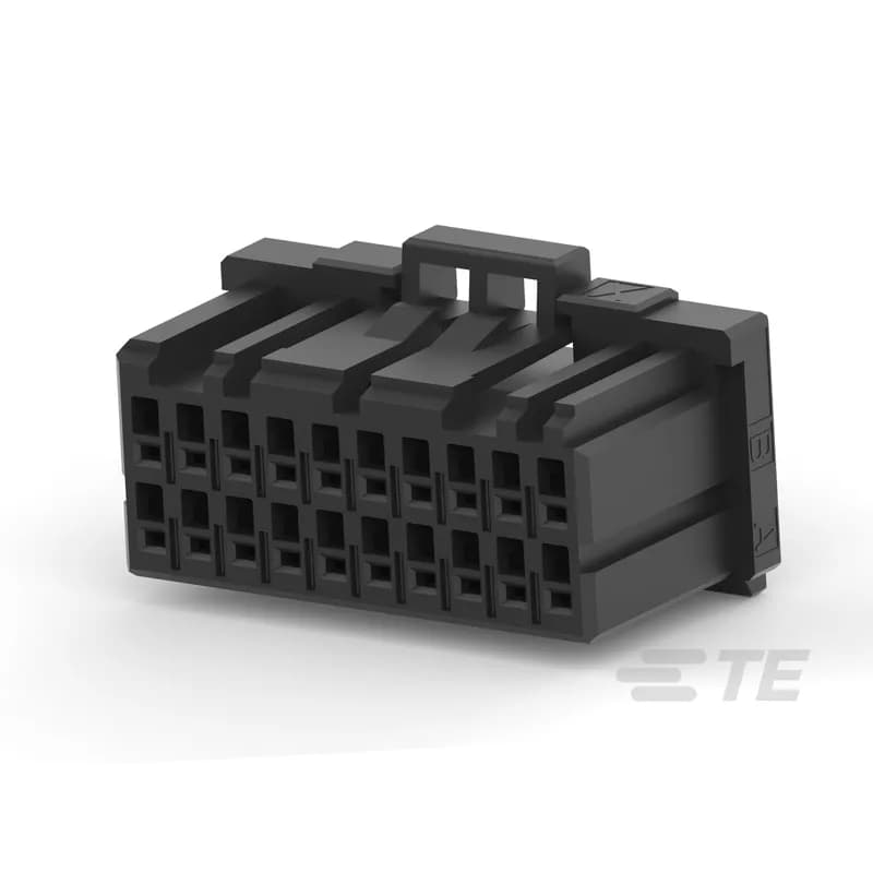 TE Connectivity 1-2333149-0 - Housing, Receptacle, Wire-to-Board, 20 Position, 2 mm [.079 in] Centerline, Crimp, 2 Row, Black, Wire & Cable, Signal, Dynamic 1000 Series