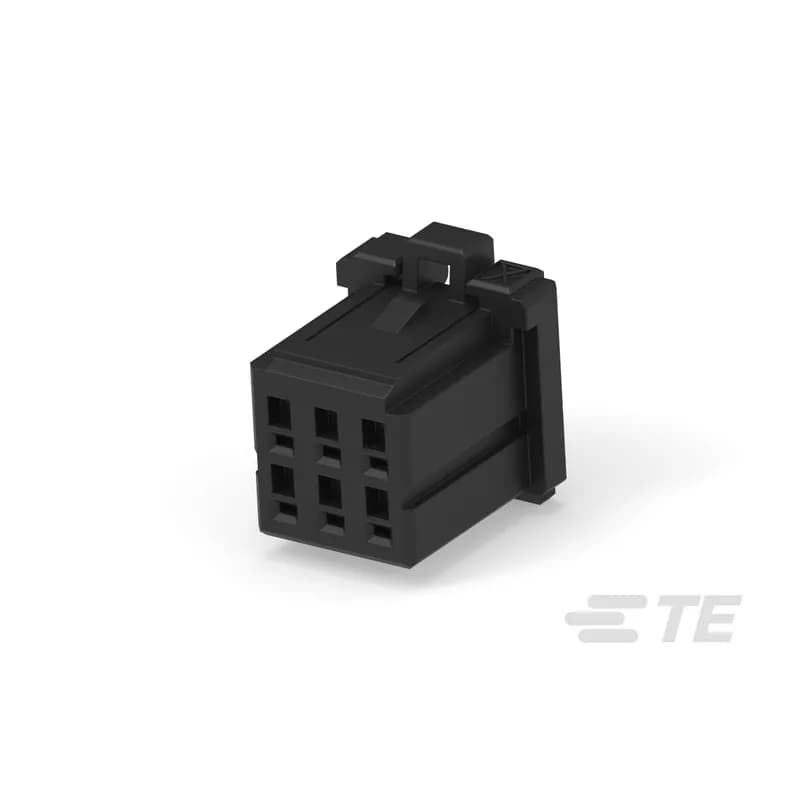 TE Connectivity 1-1827864-3 - Housing, Receptacle, Wire-to-Board, 6 Position, 2.5 mm [.098 in] Centerline, Crimp, 2 Row, Black, Wire & Cable, Signal, Dynamic 1000 Series