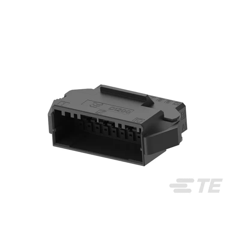 Housing, Housing for Male Terminals, Wire-to-Wire, 20 Position, 2.5 mm [.098 in] Centerline, Crimp, 2 Row, Black, Wire & Cable, Dynamic 1000 Series