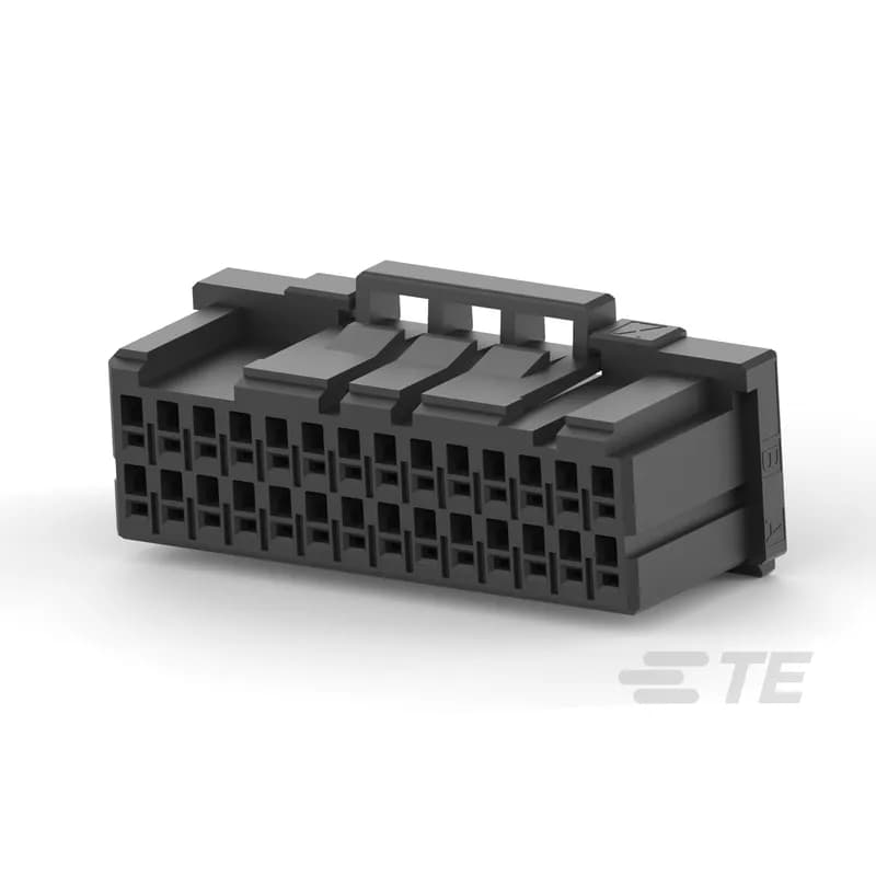 Housing, Receptacle, Wire-to-Board, 26 Position, 2 mm [.079 in] Centerline, Crimp, 2 Row, Black, Wire & Cable, Signal, Dynamic 1000 Series
