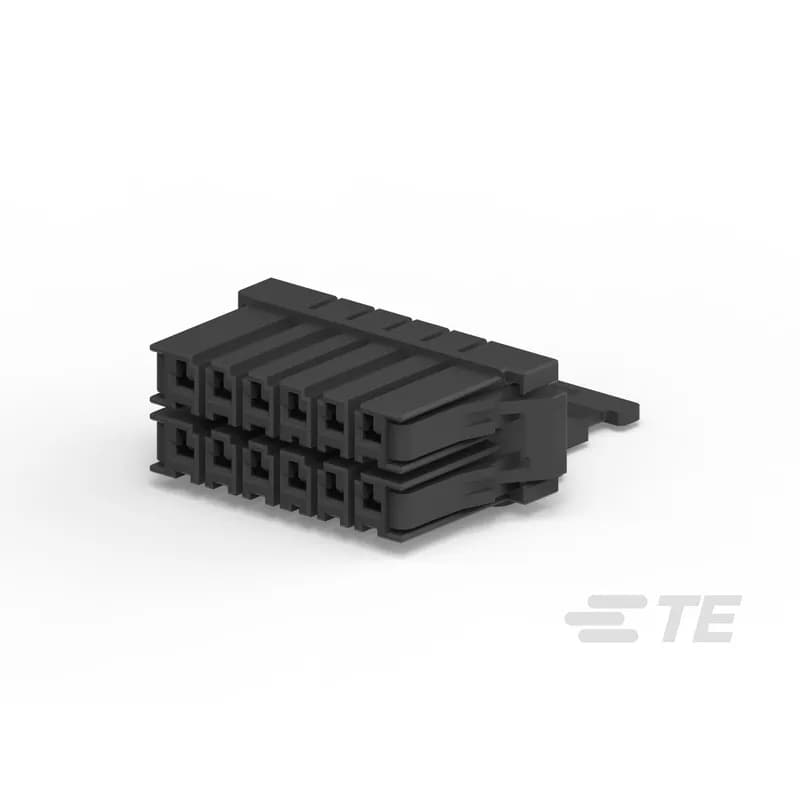 TE Connectivity 1-2303378-1 - Housing, Receptacle, Wire-to-Board, 12 Position, 5.08 mm [.2 in] Centerline, Crimp, 2 Row, Black, Wire & Cable, Power & Signal, Dynamic 3000 Series