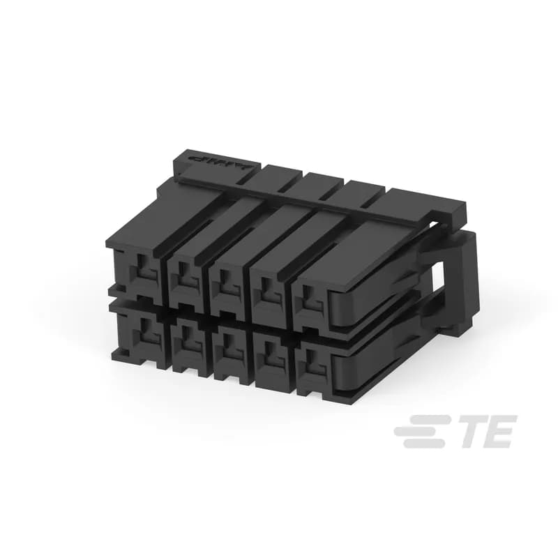 Housing, Receptacle, Wire-to-Board, 10 Position, 5.08 mm [.2 in] Centerline, Crimp, 2 Row, Black, Wire & Cable, Power & Signal, Dynamic 3000 Series