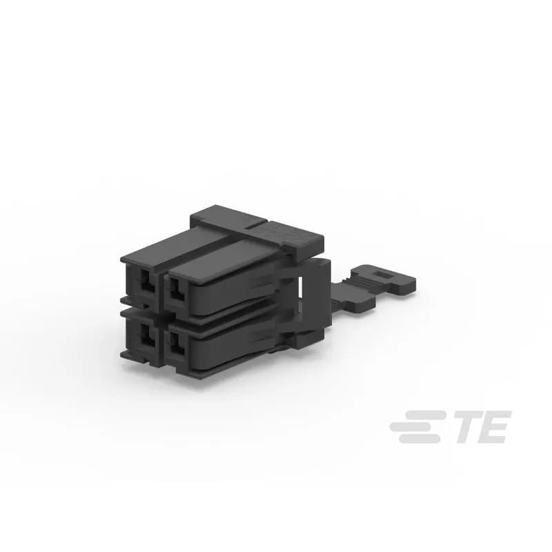TE Connectivity 2-2303376-1 - Housing, Receptacle, Wire-to-Board, 4 Position, 5.08 mm [.2 in] Centerline, Crimp, 2 Row, Black, Wire & Cable, Power & Signal, Dynamic 3000 Series