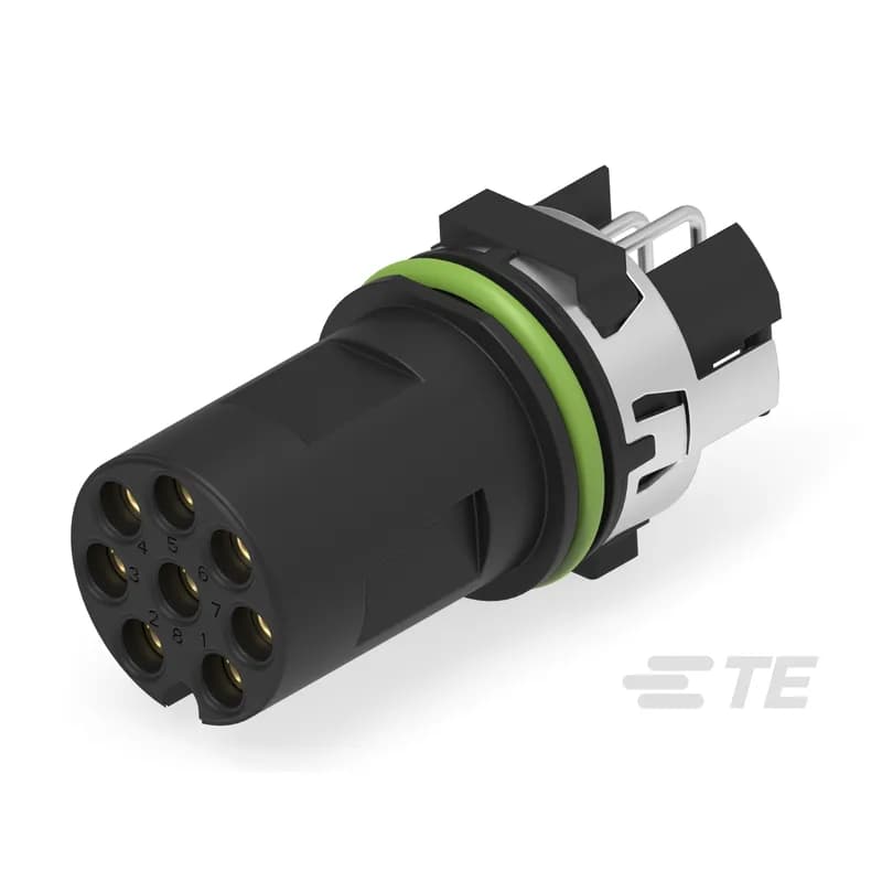 8 Position Circular Connector, Cable-to-Board, Sealable, Printed Circuit Board, Power, Signal & High Speed Data, Board Mount, A Code, M12 Connector