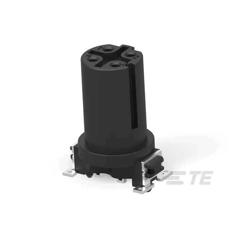 4 Position Circular Connector, Board-to-Board, Printed Circuit Board, Power & Signal, Board Mount, D Code, Contacts Preloaded, Plug, M12 Connector