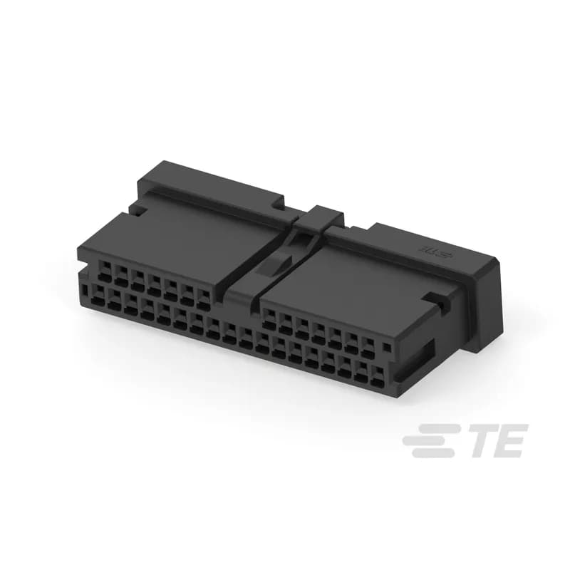 Connector Assembly, Receptacle, Wire-to-Board, 32 Position, 1.8 mm [.071 in] Centerline, Crimp, 2 Row, Black, Wire & Cable, Mini Dynamic Series