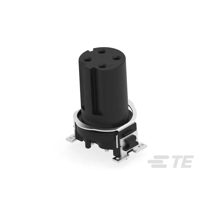 4 Position Circular Connector, Cable-to-Board, Printed Circuit Board, Power & Signal, Board Mount, D Code, Contacts Preloaded, Shielded, M12 Connector
