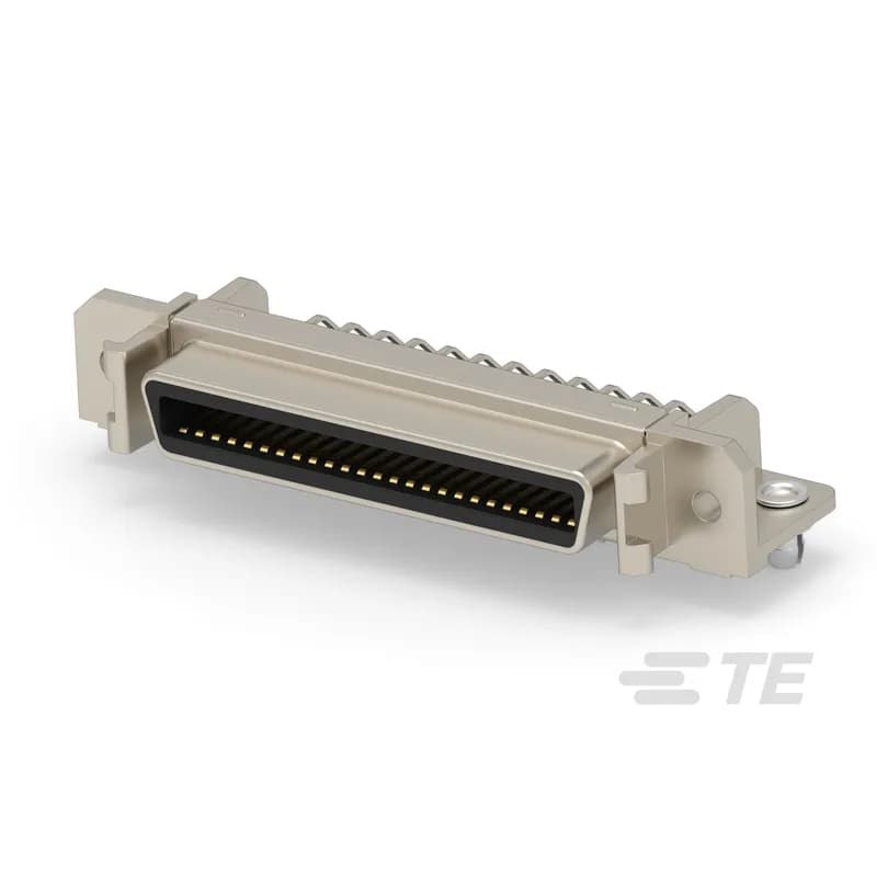 Receptacle, Wire-to-Board, 50 Position, 1.27 mm [.05 in] Centerline, Spring, Right Angle, Printed Circuit Board, Signal, PCB D-Sub Connectors