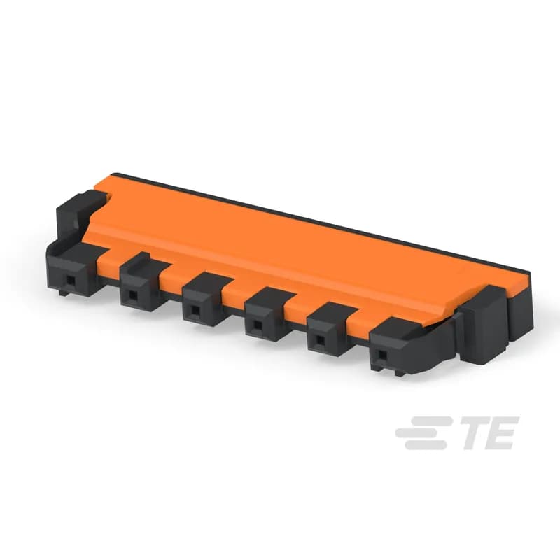 Connector Assembly, Receptacle, Cable-to-Board, 6 Position, 6.2 mm [.244 in] Centerline, Crimp, 1 Row, Orange, Wire & Cable, ERNI VolTron 1000