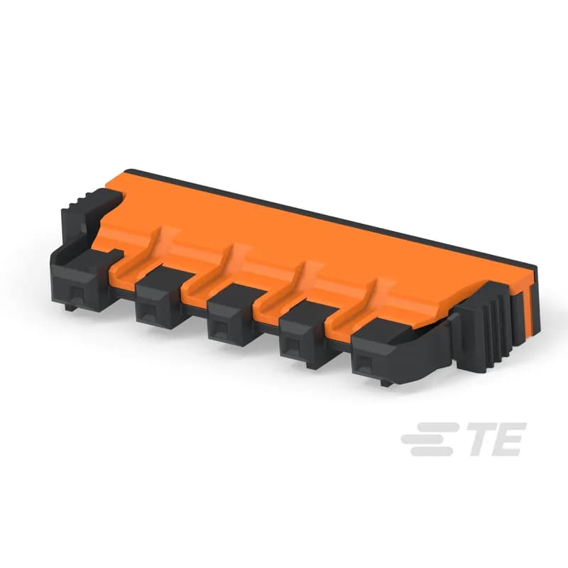 Connector Assembly, Receptacle, Cable-to-Board, 5 Position, 6.2 mm [.244 in] Centerline, Crimp, 1 Row, Orange, Wire & Cable, ERNI VolTron 1000