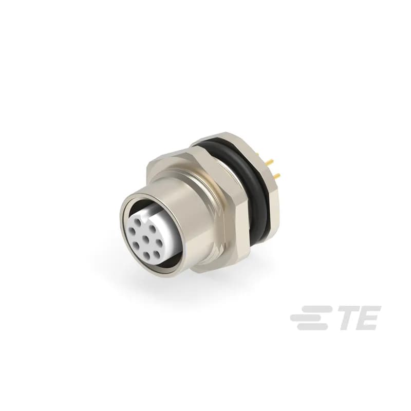 8 Position Circular Connector, Wire-to-Panel, Sealable, Wire & Cable, Signal, Panel Mount, Reverse Gender, Nickel, Zinc Alloy, A Code, M12 Connector