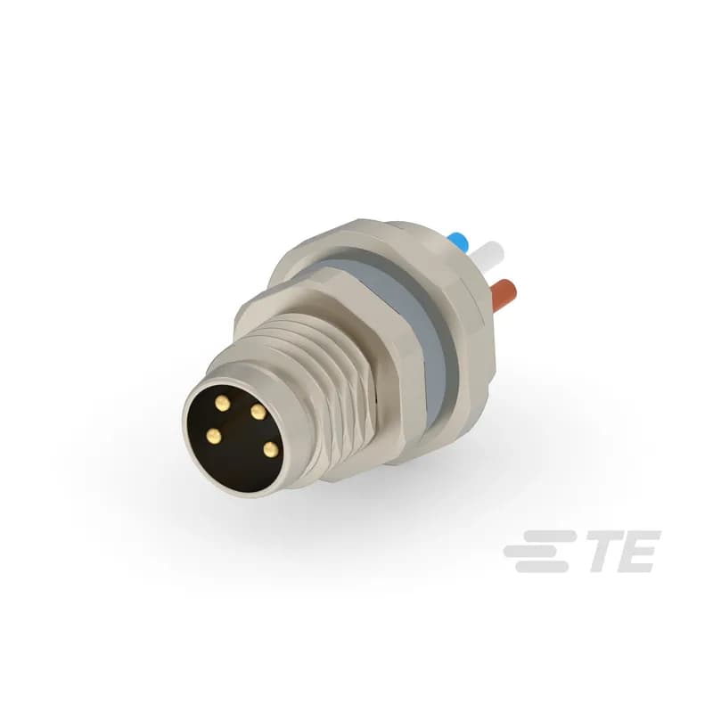 4 Position Circular Connector, Wire-to-Panel, Sealable, Wire & Cable, Signal, Panel Mount, Reverse Gender, Nickel, Copper Alloy, A Code, M8 Connector