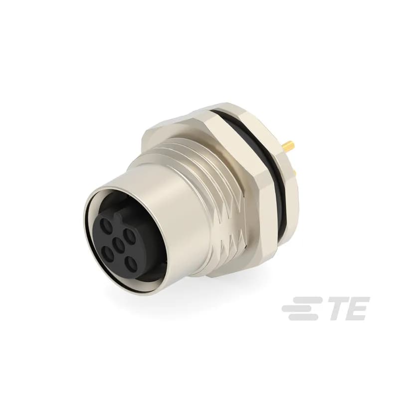 5 Position Circular Connector, Wire-to-Panel, Sealable, Wire & Cable, Signal, Panel Mount, Reverse Gender, Nickel, Copper Alloy, B Code, M12 Connector