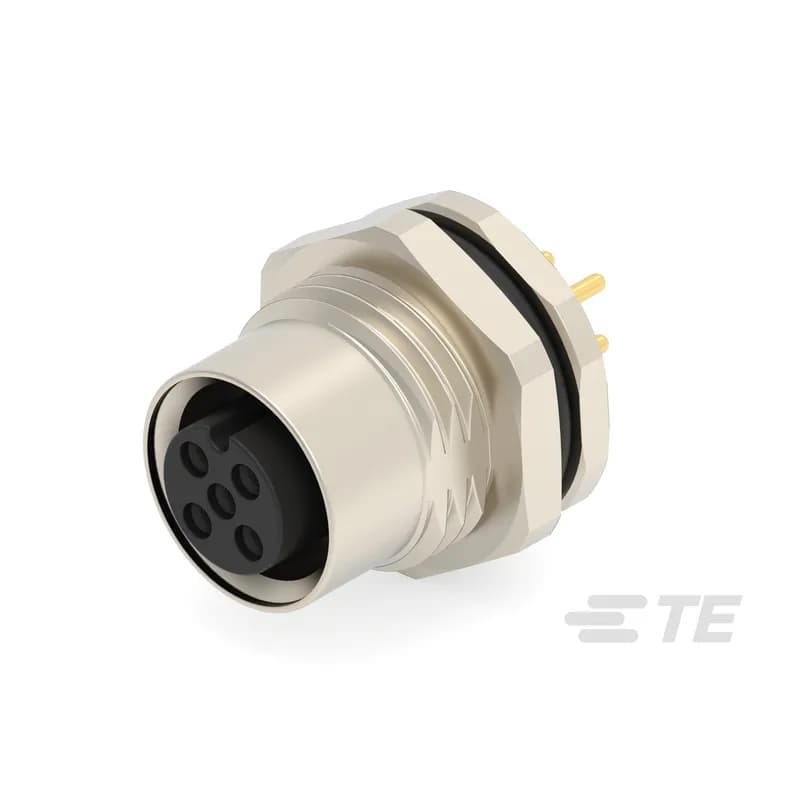 4 Position Circular Connector, Wire-to-Panel, Sealable, Wire & Cable, Signal, Panel Mount, Reverse Gender, Nickel, Copper Alloy, A Code, M12 Connector