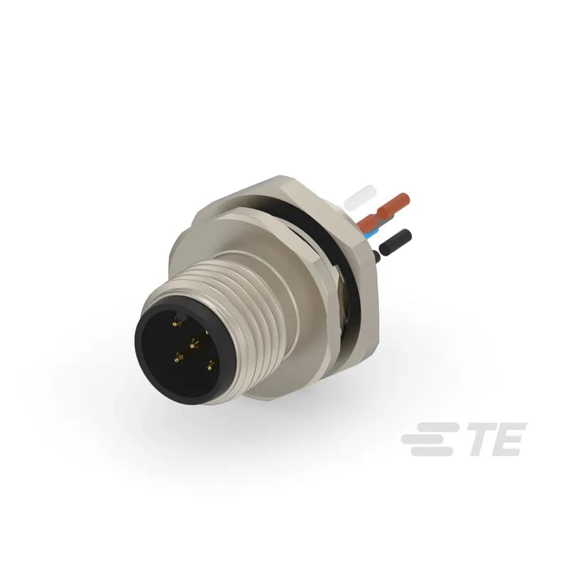 5 Position Circular Connector, Wire-to-Panel, Sealable, Wire & Cable, Signal, Panel Mount, Reverse Gender, Nickel, Copper Alloy, A Code, M12 Connector