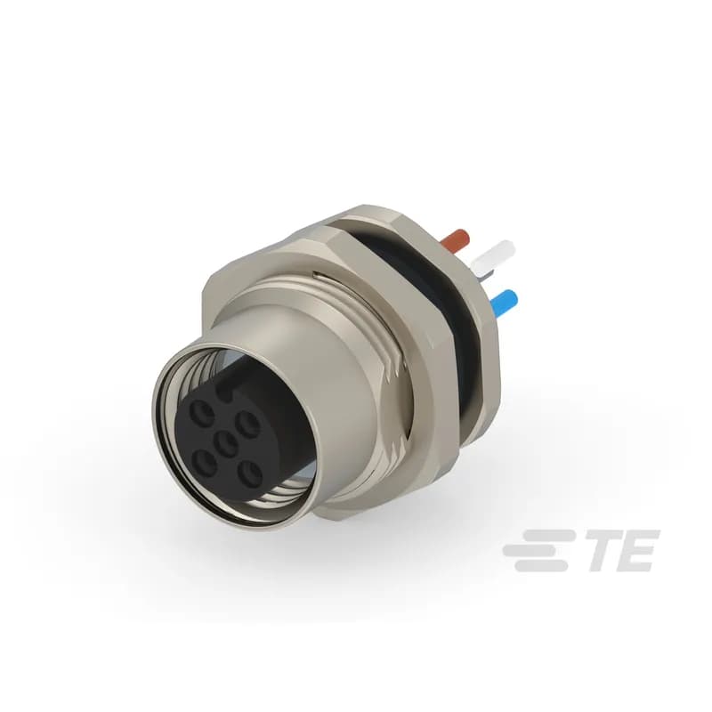 5 Position Circular Connector, Wire-to-Panel, Sealable, Wire & Cable, Signal, Panel Mount, Reverse Gender, Nickel, Copper Alloy, A Code, M12 Connector