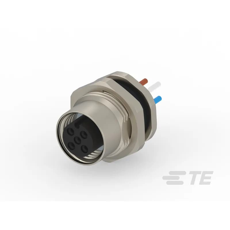 4 Position Circular Connector, Wire-to-Panel, Sealable, Wire & Cable, Signal, Panel Mount, Reverse Gender, Nickel, Copper Alloy, A Code, M12 Connector