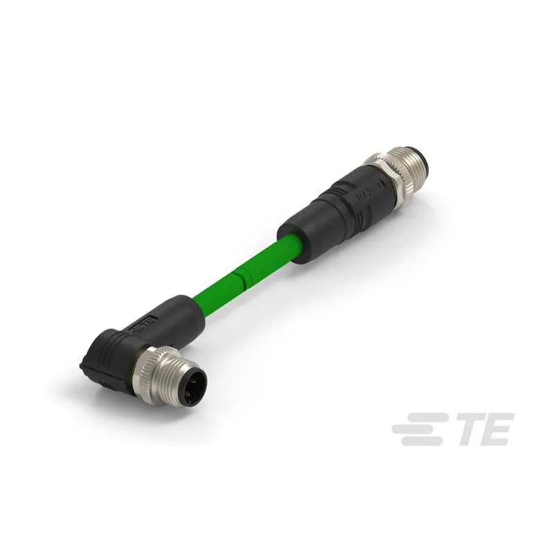 M12 Cable Assembly, 4 Position, 10 m, Industrial Ethernet, PROFINET, D Code, M12 Plug End A, M12 Plug End B, Shielded, Double Ended, PA66+25GF