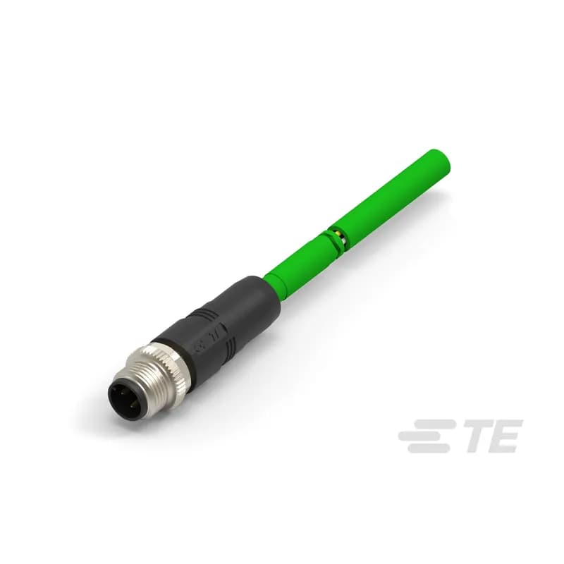 M12 Pigtail Cable Assembly, 4 Position, 10 m, Industrial Ethernet, PROFINET, D Code, M12 Plug End A, Shielded, Single Ended, PA66+25GF